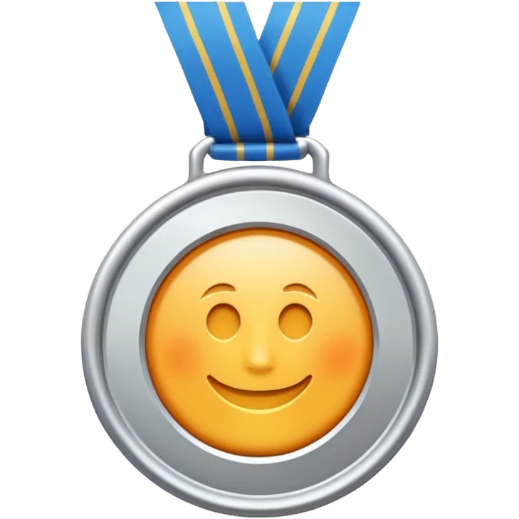 silver medal with no engraved on it emoji