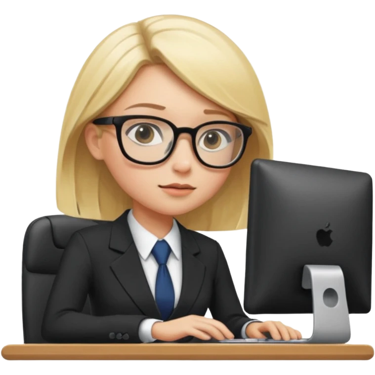 blondy girl with glasses learn analytics she is so pretty and seems like director bitch of company emoji