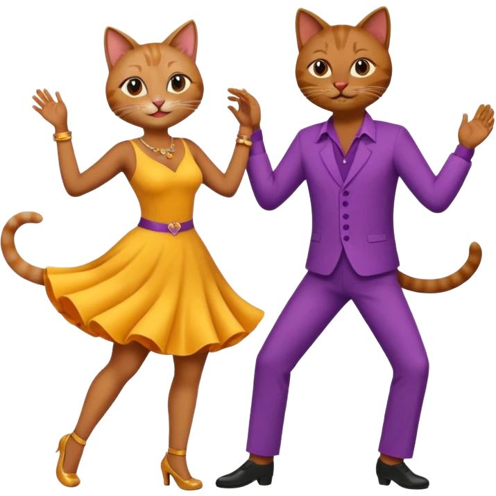 Cats couple salsa dancing  emoji