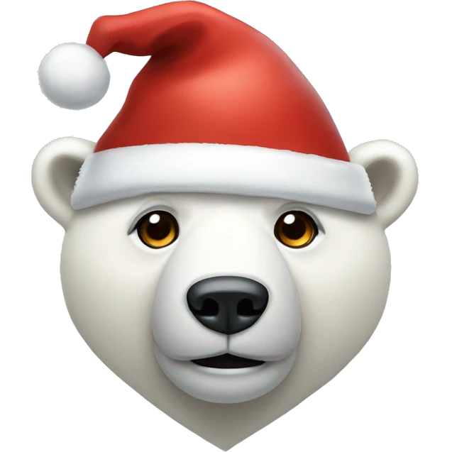 Polar bear with a santa hat emoji