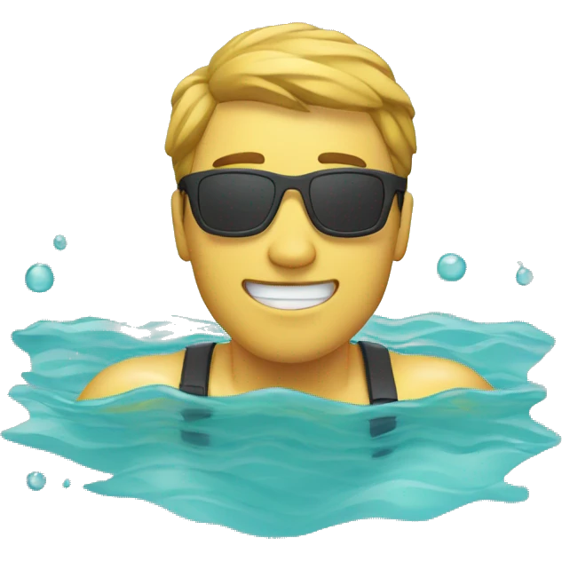 man is swimming in watẻ emoji
