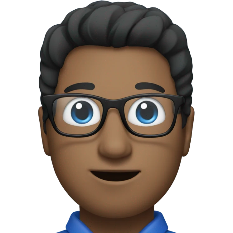 A white man with glasses and black hair holding a bouquet of blue tulips emoji