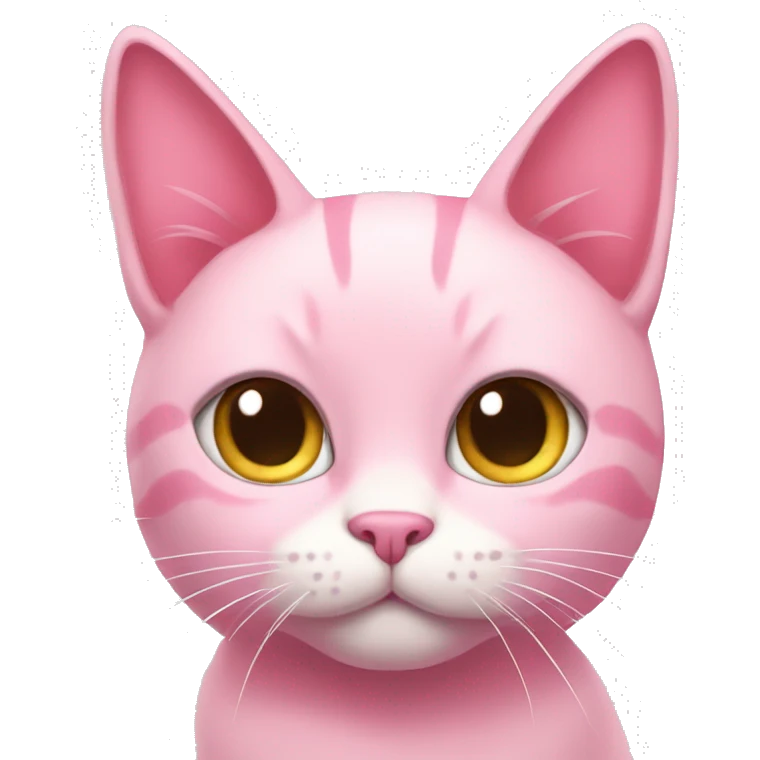 pink cat with bows on ears emoji