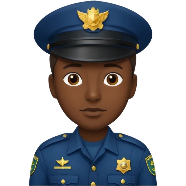 hazme un policia de fronteras con gorro azul oscuro pero sin porra emoji