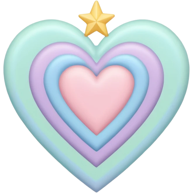 pastel heart with a pastel star border emoji