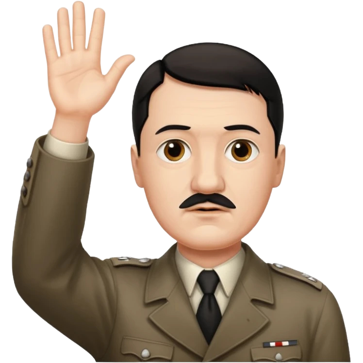 Hitler ios with hand raised emoji