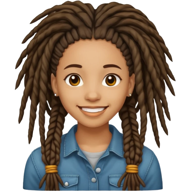 Light skin black girl with dreadlocks  emoji