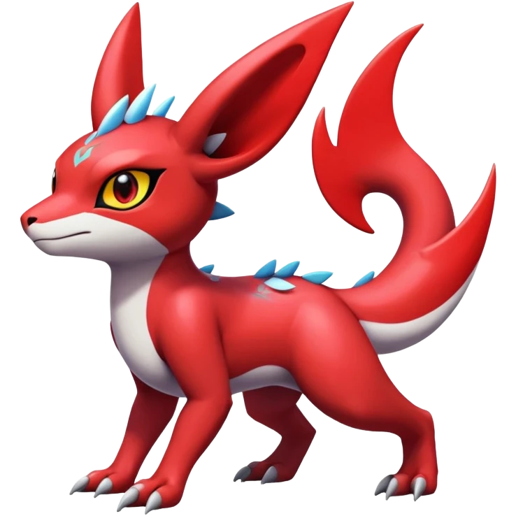 Cute Shiny Exotic Colorful Guilmon-Latias-Koraidon-Umbreon-Fakémon-hybrid-creature (full body)  emoji