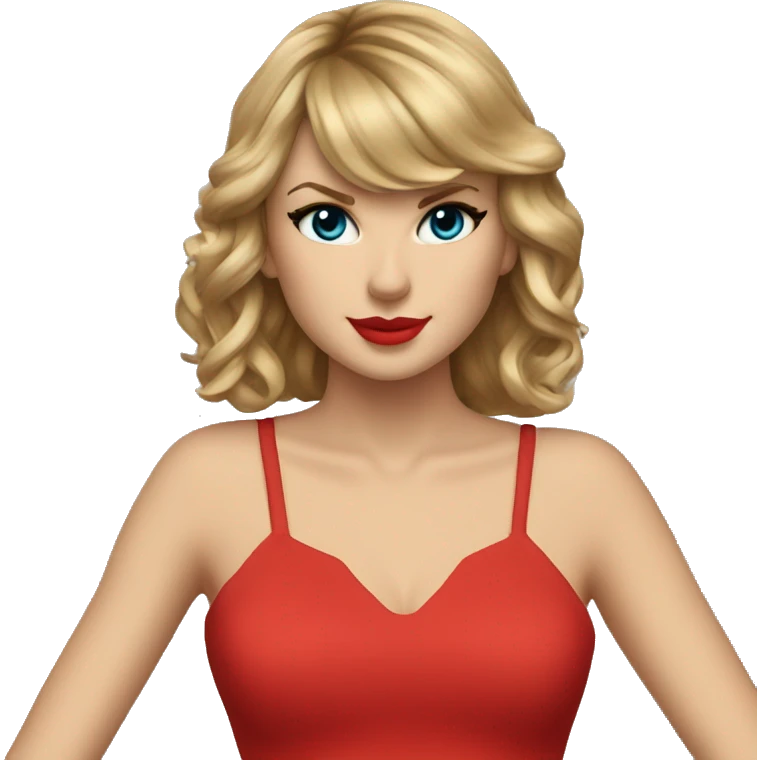 Taylor Swift wear a red dress emoji