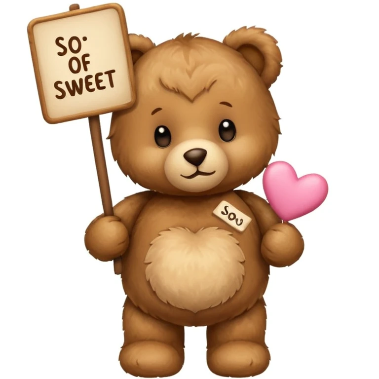 Create an Cute Teddy bear which says so sweet of you. emoji