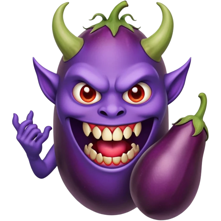 Demon with eggplant emoji