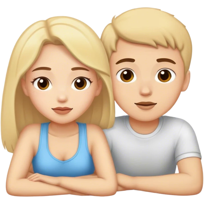 Chica con un chico acostados  emoji