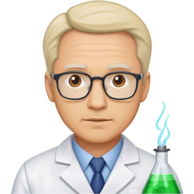 scientist middle age man photorealistic emoji