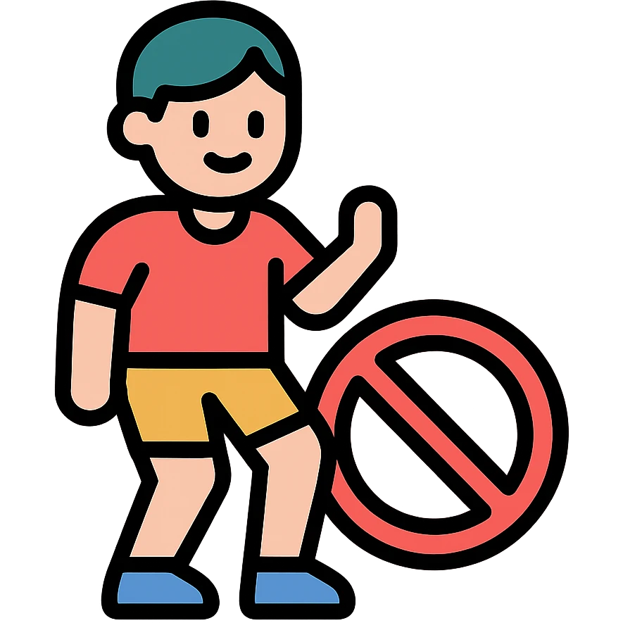 simple modern icon showing a person avoiding leg day, fitness theme emoji