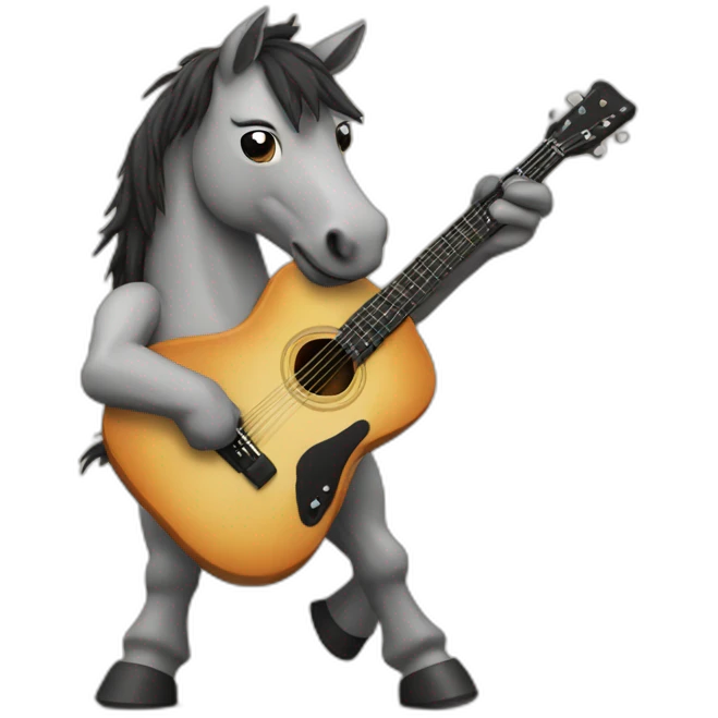 Horse playing guitar emoji
