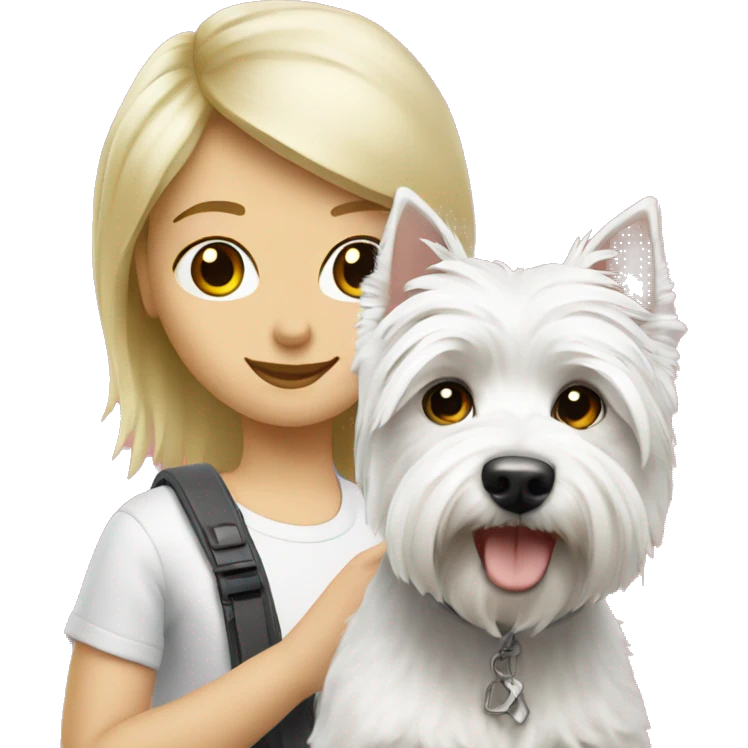 Westie with blonde girl emoji