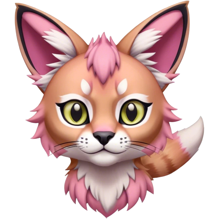 A pink lynx-caracal-serval-fakemon-Digimon-creature-hybrid emoji