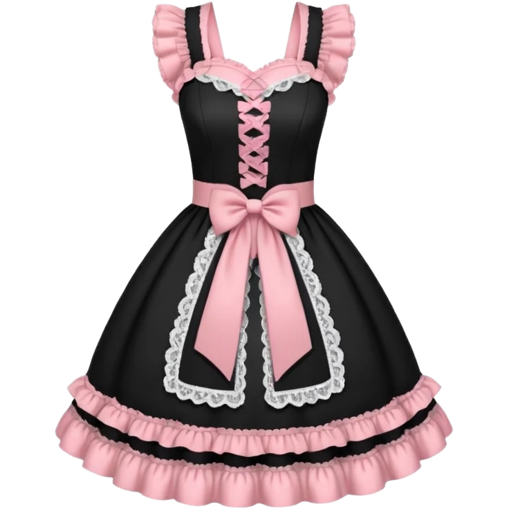 lolita dress ,  hearts, black and pink, cute,  emoji