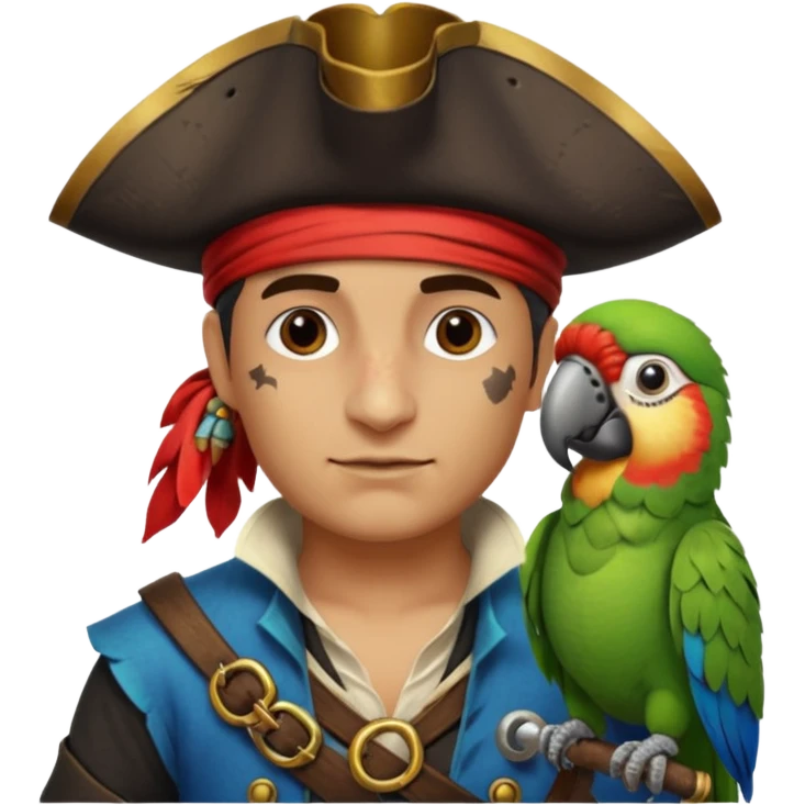 pirate and parrot emoji