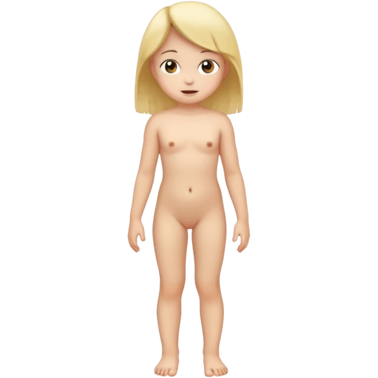 Girl kid l, naked showing full body  emoji