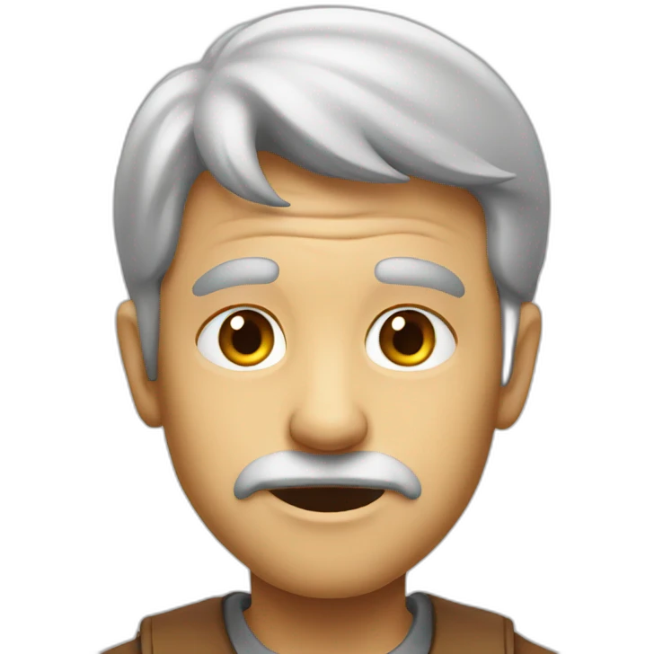Half face old man half face young boy emoji