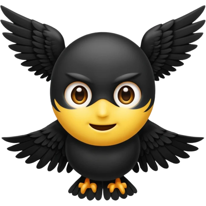 Create an emoji with both side black wings emoji