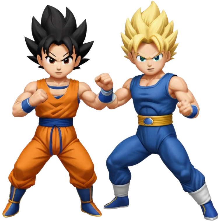 Goku and Vegeta in white backround emoji