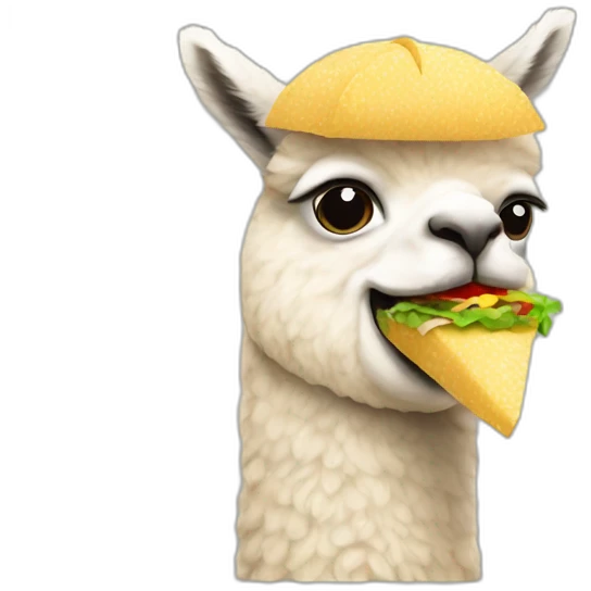 alpaca eating a taco emoji