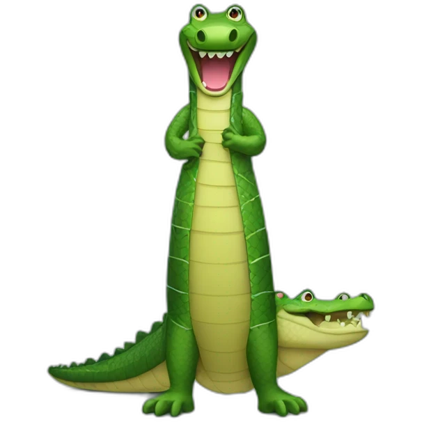 Long crocodile with dress emoji