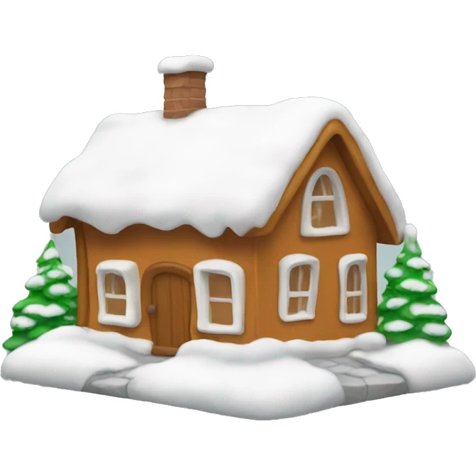 A Ginger House with a snow in top emoji