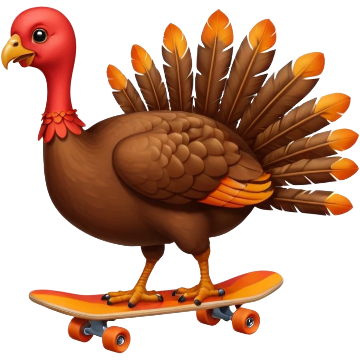 Turkey on a skateboard  emoji