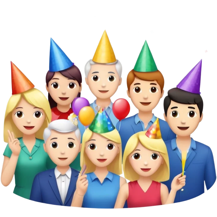 Party celebration with confetti and balloons emoji