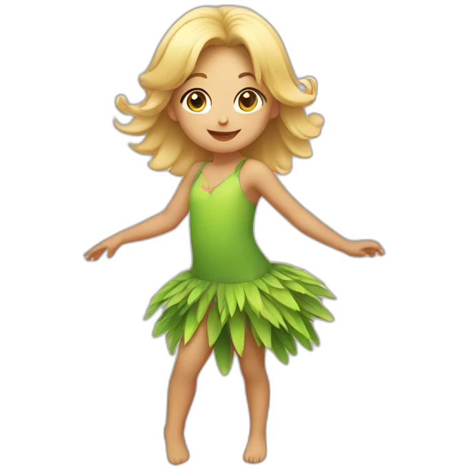 little blonde girl dancing in a bird costume emoji
