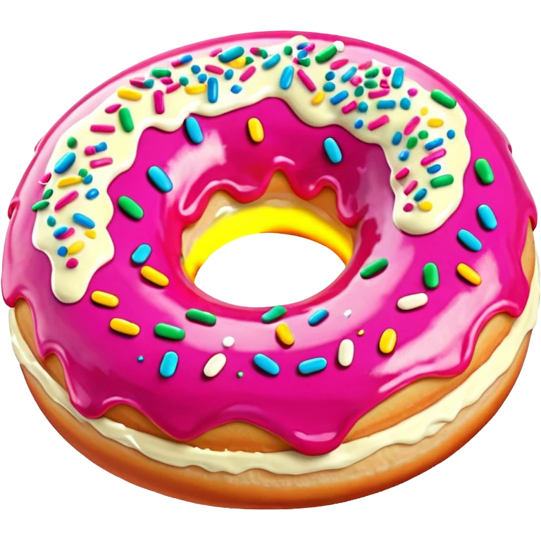 Pink cream donut emoji