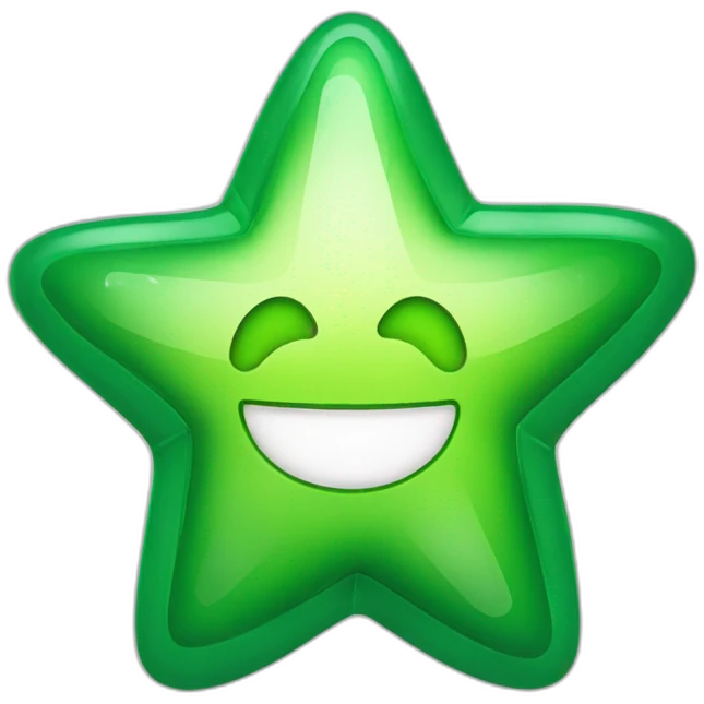 Estrella verde con el número 100 en el medio emoji