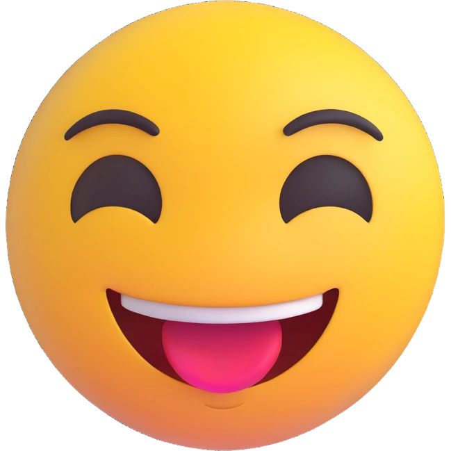 sexy, hot, goodlooking emoji face, winking, playful, glossy 3D style emoji