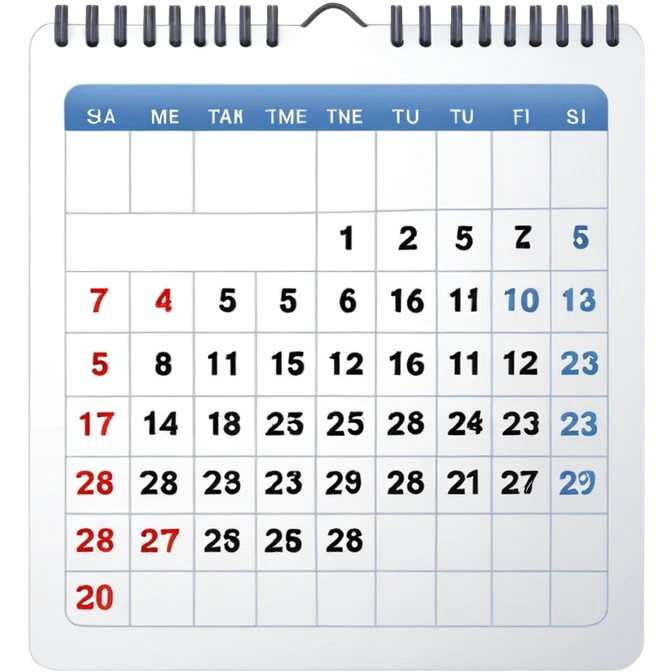wall calendar with date emoji