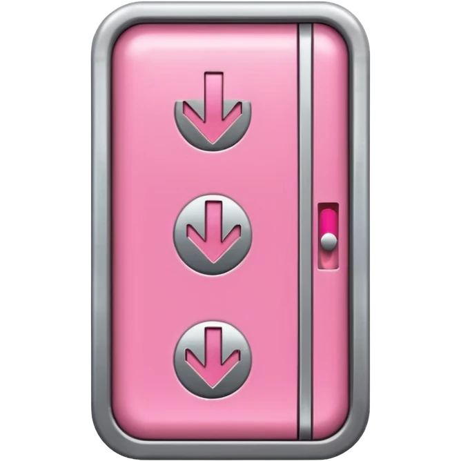 cute pink simple elevator , with up and down symbol ,make it obvious that it’s an elevator  emoji