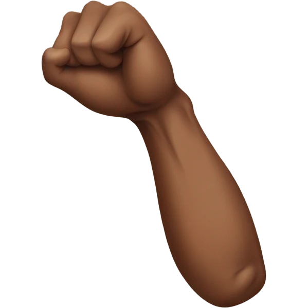 Brown arm with tattoos flexing emoji