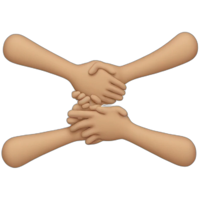 5 hands shake emoji