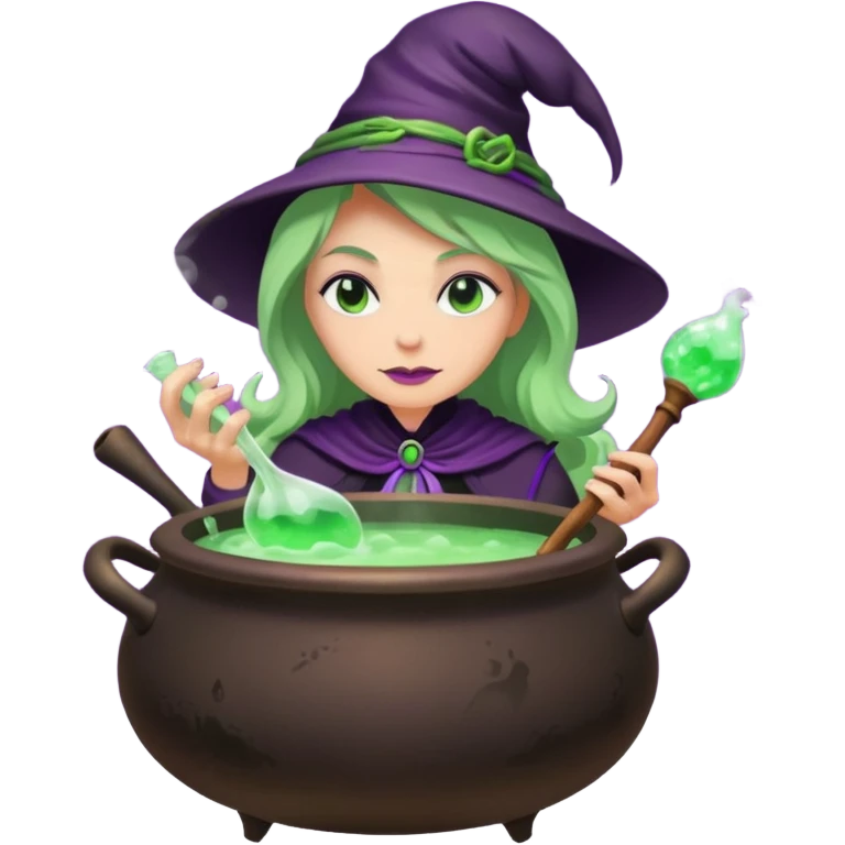 green witch cooking potion emoji