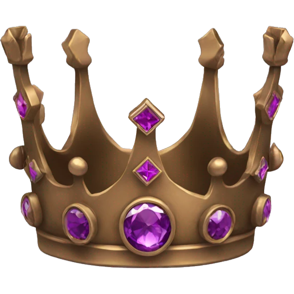Bronze Crown with some purple diamonds emoji