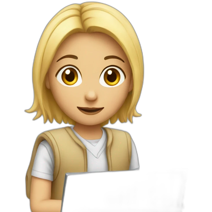a girl who writes computer emoji