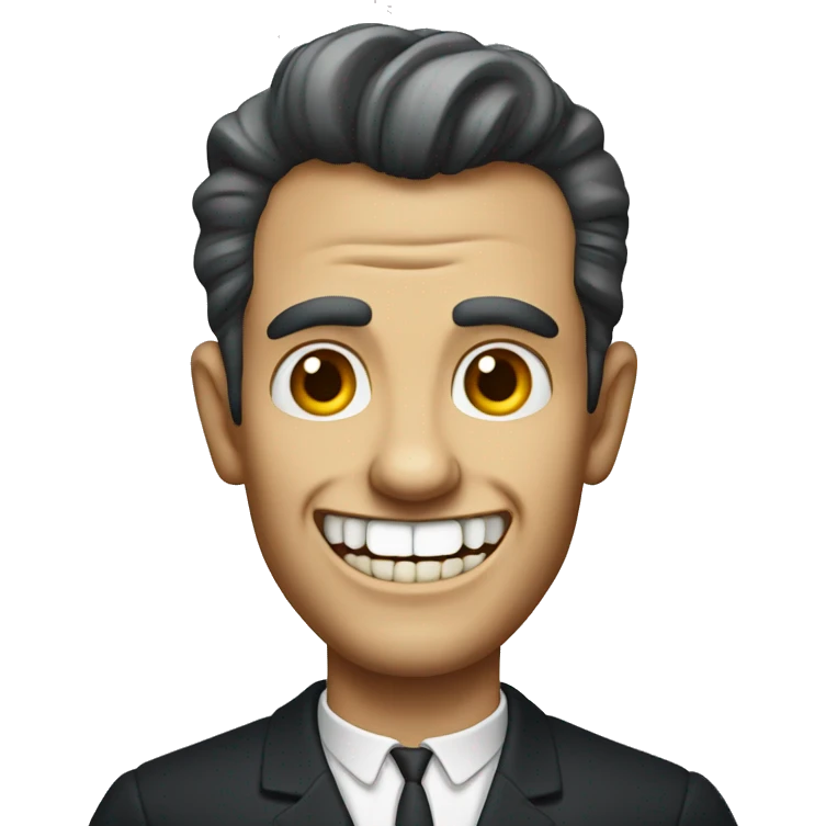 A 1950s man with vampire teeth  emoji