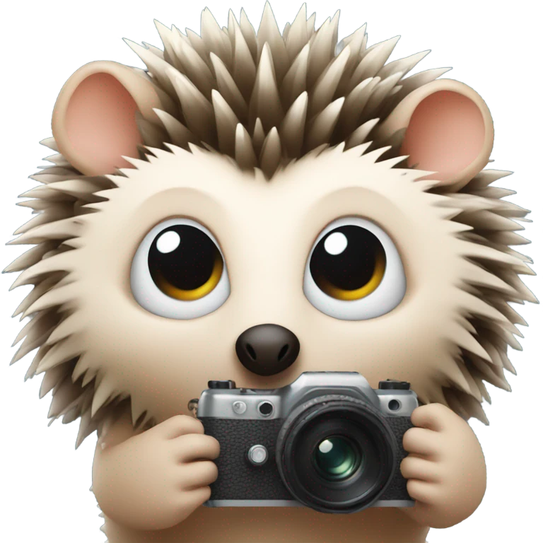 hedgehog holding the camera emoji