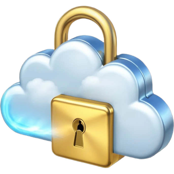 a cloud with a glowing padlock emoji