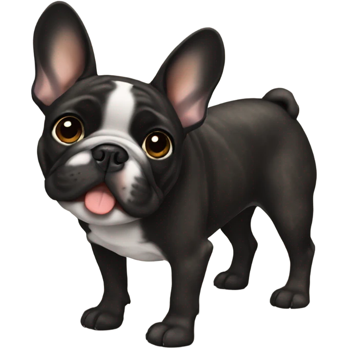 Black brindle French bulldog  emoji