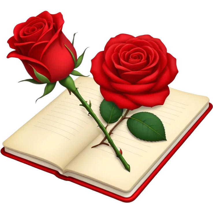 notebook and Rose emoji