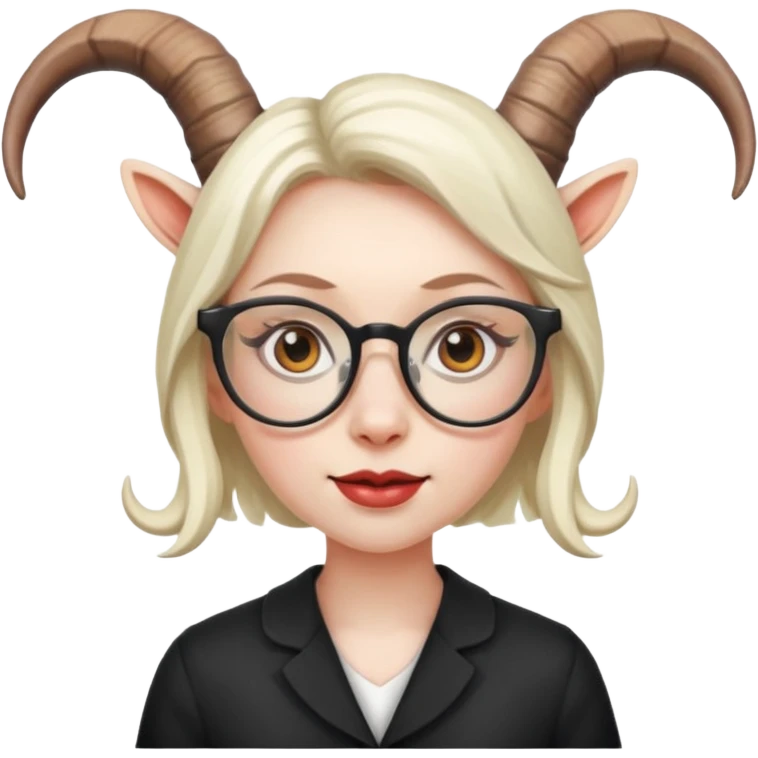 woman with goat horn and eyeglasses emoji