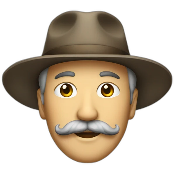 Old-japase-with-a-hat-and-long-mustach emoji